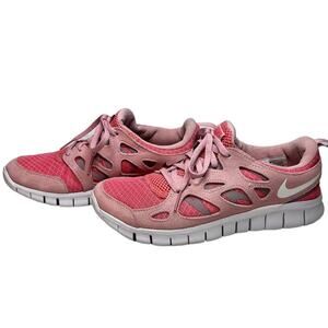 Youth Girl's Pink Nike Free Run 2